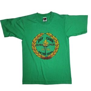Vintage 1996 Day Camp Olympics Pine Tree Council T-Shirt Fruit Of The Loom Small